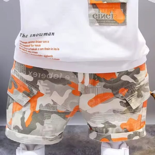 Ensemble Luxe Garçon – T-shirt et Short Camouflage