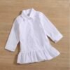 Ensemble 2 Pièces Bébé Fille – Chemise Blanche & Veste en Denim