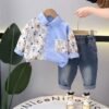 Ensemble 2 Pièces Garçon – Chemise Cartoon & Jean Confortable