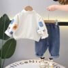 Ensemble 2 Pièces Garçon – Chemise Cartoon & Jean Confortable
