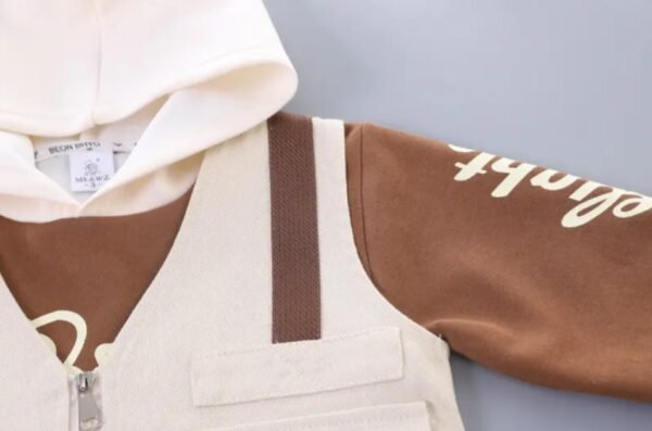 Ensemble 3 Pièces en Coton – Pull à Capuche & Pantalon Uni