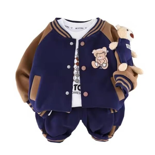 Ensemble Jogging Douillet – Bleu Nuit & Marron