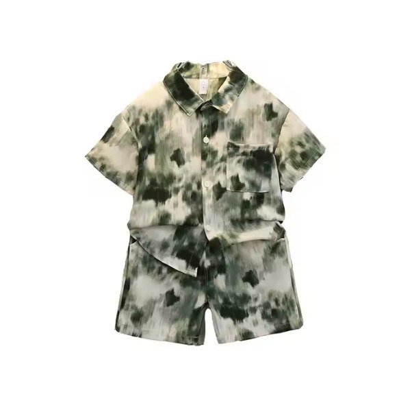 Ensemble Estival 2 Pièces – Chemise Imprimée & Short Décontracté
